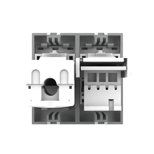 Grijze Livolo telefoon en netwerk aansluiting Cat6 voor design schakelmateriaal
