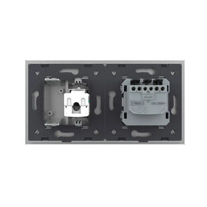 Livolo | Grijs | SR+SR | Wandcontactdoos | Netwerk | Blindplaat Livolo Nederland B.V.