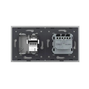 Livolo | Grijs | SR+SR | Wandcontactdoos | Telefoon | Blindplaat Livolo Nederland B.V.