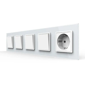 Livolo | Wit | 1+1+1+1+SR | Aan/Uit | Wipschakelaar met wandcontactdoos Livolo Nederland B.V.