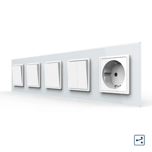 Livolo | Wit | 1+1+1+2+SR | Aan/Uit | Wissel | Wipschakelaar met wandcontactdoos Livolo Nederland B.V.