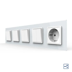 Livolo | Wit | 1+1+2+2+SR | Aan/Uit | Wissel | Wipschakelaar met wandcontactdoos Livolo Nederland B.V.