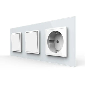 Livolo | Wit | 1+1+SR | Aan/Uit | Wipschakelaar met wandcontactdoos Livolo Nederland B.V.