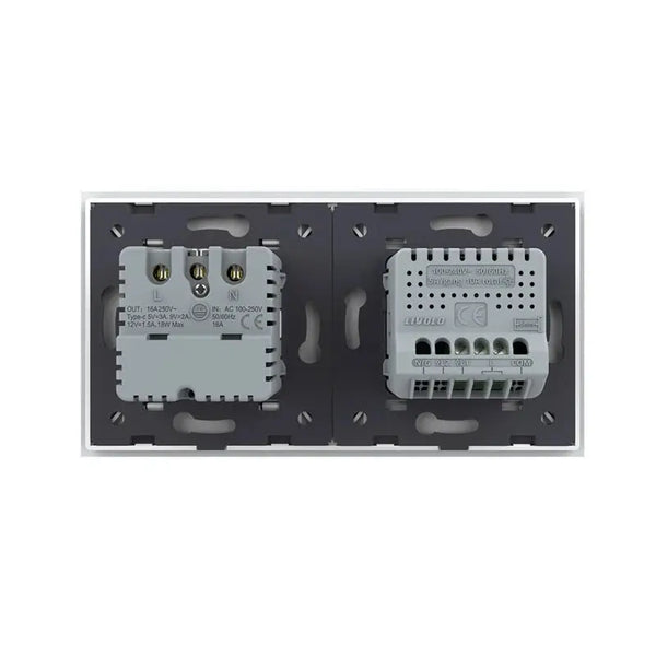 Livolo | Wit | 1+SR | Aan/Uit | Schakelaar met wandcontactdoos + USB-C Oplader Livolo Nederland B.V.