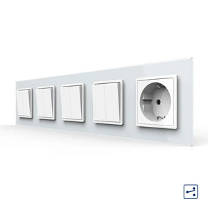 Livolo | Wit | 2+2+2+2+SR | Aan/Uit | Wissel | Wipschakelaar met wandcontactdoos Livolo Nederland B.V.