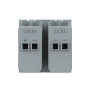 Dubbele audio insteekmodule voor vaste luidsprekerkabels en een nette wandafwerking