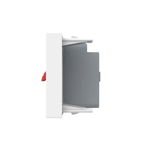 Witte speaker aansluiting met insteek en blindmodule voor geïntegreerde audiobekabeling