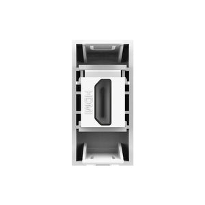 Witte HDMI multimedia module voor geïntegreerde aansluiting in design schakelmateriaal