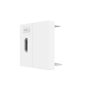 Witte HDMI wandmodule met afdekpositie voor televisie, projector, console of computer