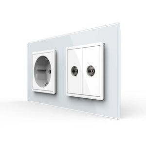 Livolo | Wit | SR+SR | Wandcontactdoos | TV aansluiting | TV aansluiting Livolo Nederland B.V.