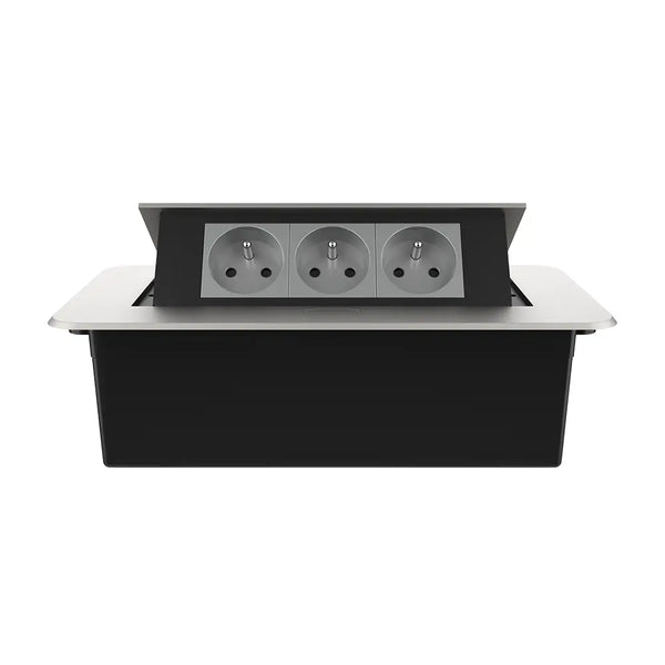 Livolo | Zilver | 3 | Pop-Up Stekkerdoos | Push | Inbouw | France | Stopcontacten - Grijs Livolo Nederland B.V.
