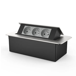 Livolo | Zilver | 3 | Pop-Up Stekkerdoos | Push | Inbouw | France | Stopcontacten - Grijs Livolo Nederland B.V.