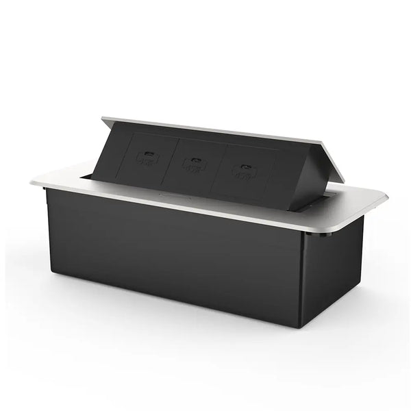 Livolo | Zilver | 3 | Pop-Up Stekkerdoos | Push | Inbouw | USB-C - Zwart Livolo Nederland B.V.