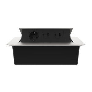 Livolo | Zilver | 3 | Pop-Up stekkerdoos | Push | Inbouw | Stopcontact - Dubbele USB & USB-C - Zwart Livolo Nederland B.V.