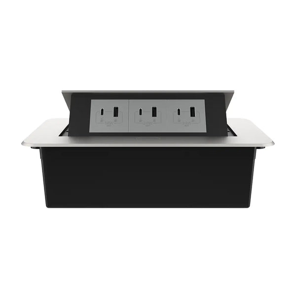 Livolo | Zilver | 3 | Pop-Up stekkerdoos | Push | Inbouw | USB & USB-C - Grijs Livolo Nederland B.V.