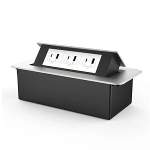 Livolo | Zilver | 3 | Pop-Up stekkerdoos | Push | Inbouw | USB & USB-C - Wit Livolo Nederland B.V.