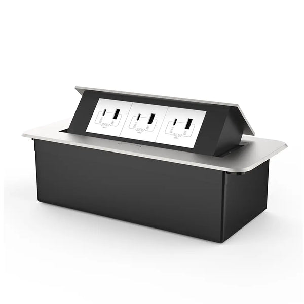 Livolo | Zilver | 3 | Pop-Up stekkerdoos | Push | Inbouw | USB & USB-C - Wit Livolo Nederland B.V.