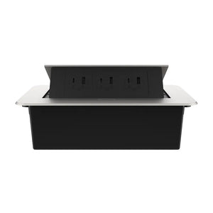 Livolo | Zilver | 3 | Pop-Up stekkerdoos | Push | Inbouw | USB & USB-C - Zwart Livolo Nederland B.V.