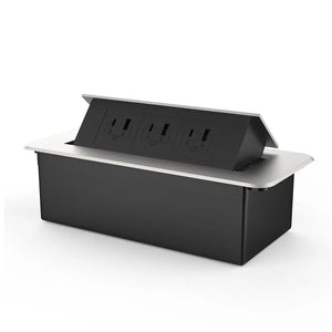 Livolo | Zilver | 3 | Pop-Up stekkerdoos | Push | Inbouw | USB & USB-C - Zwart Livolo Nederland B.V.