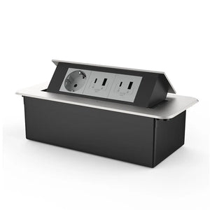 Livolo | Zilver | 3 | Pop-Up stekkerdoos | Push | Inbouw | Stopcontacten - USB & USB-C - Grijs Livolo Nederland B.V.