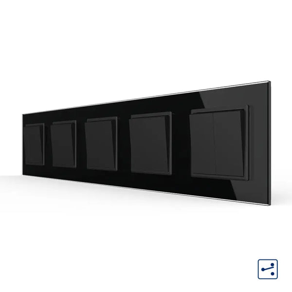 Livolo | Zwart | 1+1+1+1+2 | Aan/Uit | Wissel | Wipschakelaar Livolo Nederland B.V.