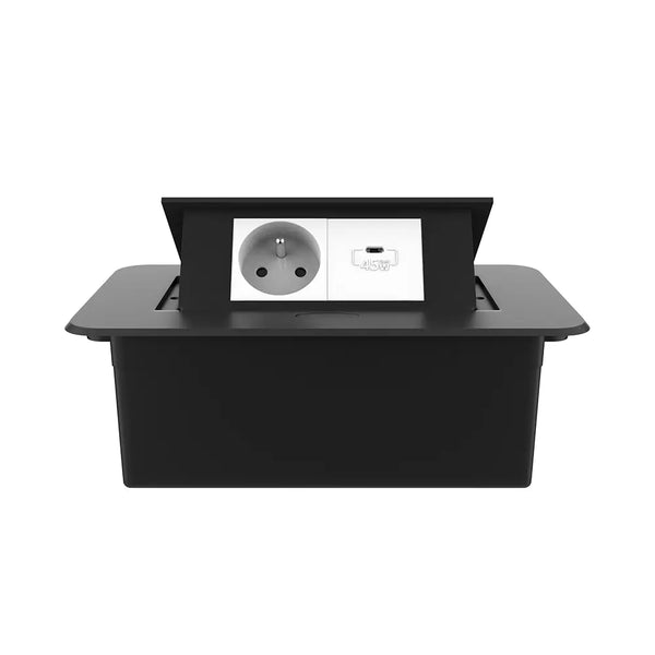 Livolo | Zwart | 2 | Pop-Up Stekkerdoos | Push | Inbouw | France | Stopcontact + USB-C - Wit Livolo Nederland B.V.