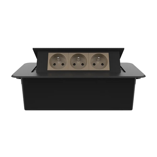 Livolo | Zwart | 3 | Pop-Up Stekkerdoos | Push | Inbouw | France | Stopcontacten - Goud Livolo Nederland B.V.