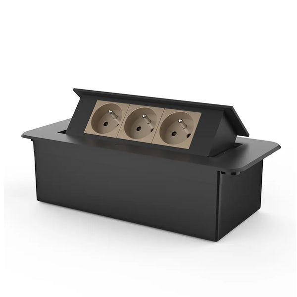 Livolo | Zwart | 3 | Pop-Up Stekkerdoos | Push | Inbouw | France | Stopcontacten - Goud Livolo Nederland B.V.