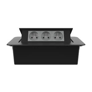 Livolo | Zwart | 3 | Pop-Up Stekkerdoos | Push | Inbouw | France | Stopcontacten - Grijs Livolo Nederland B.V.
