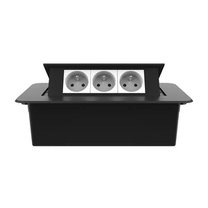 Livolo | Zwart | 3 | Pop-Up Stekkerdoos | Push | Inbouw | France | Stopcontacten - Wit Livolo Nederland B.V.