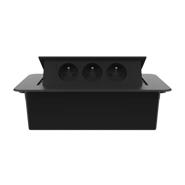 Livolo | Zwart | 3 | Pop-Up Stekkerdoos | Push | Inbouw | France | Stopcontacten - Zwart Livolo Nederland B.V.