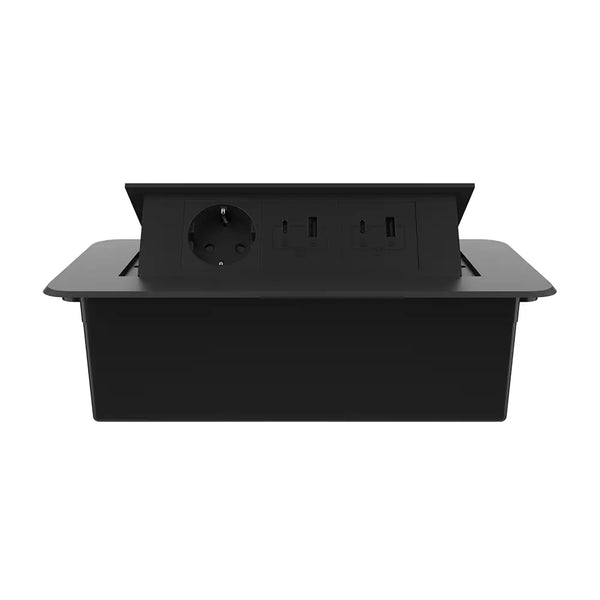 Livolo | Zwart | 3 | Pop-Up stekkerdoos | Push | Inbouw | Stopcontact - Dubbele USB & USB-C - Zwart Livolo Nederland B.V.