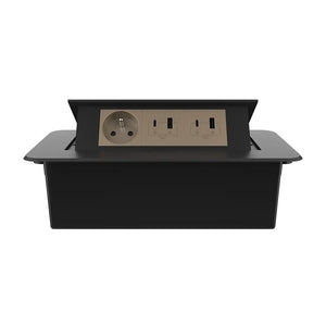Livolo | Zwart | 3 | Pop-Up stekkerdoos | Push | Inbouw | France | Dubbele USB/USB-C + Stopcontact - Goud Livolo Nederland B.V.