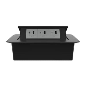 Livolo | Zwart | 3 | Pop-Up stekkerdoos | Push | Inbouw | USB & USB-C - Grijs Livolo Nederland B.V.