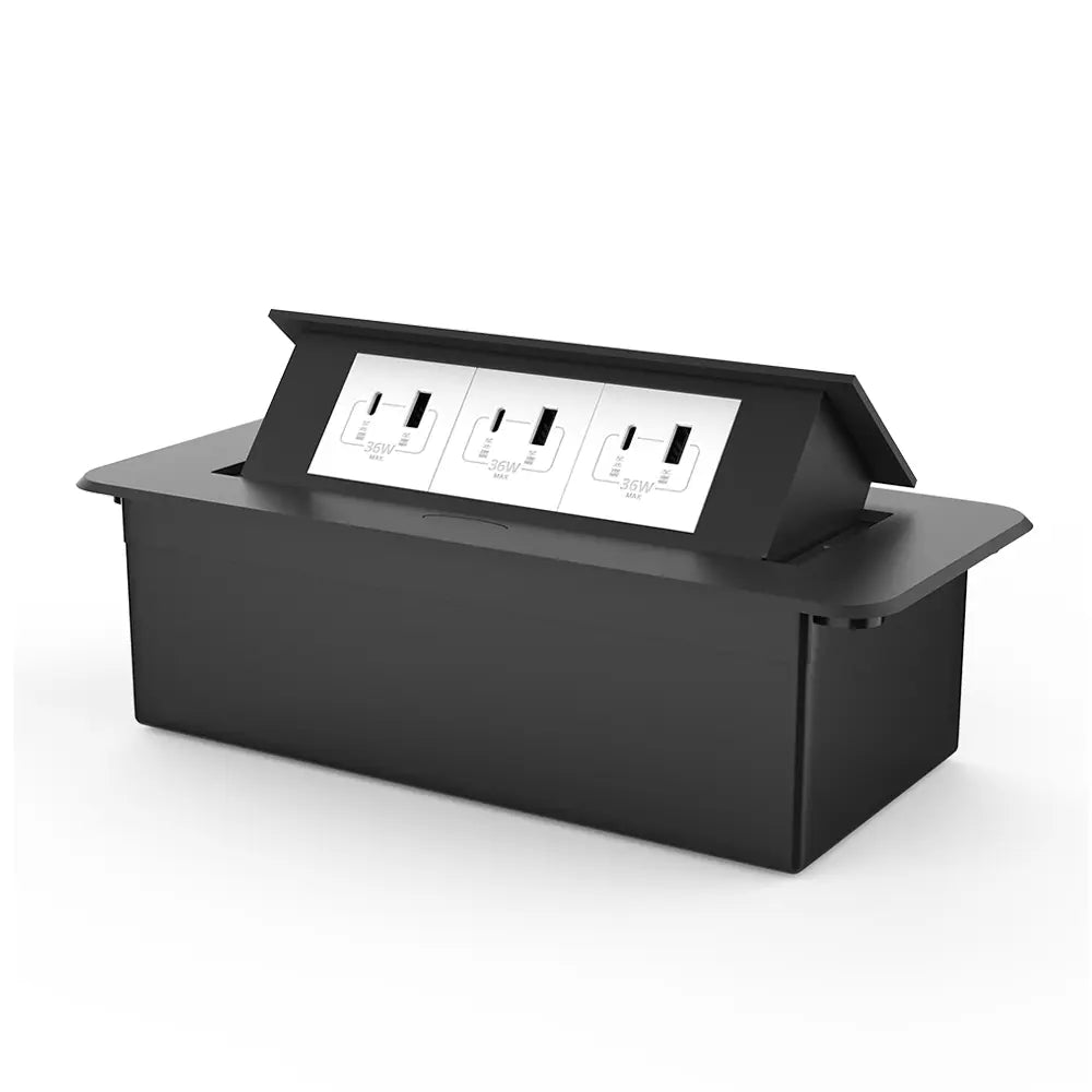 Usbc Socket Build In Socket Pop-up Black | Push | Built -in | USB & USB-C | White