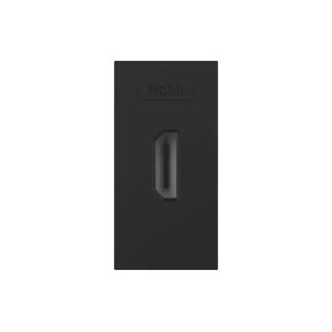 Zwarte Livolo SR HDMI module voor vaste HDMI aansluiting in de wand