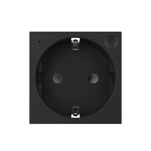 Zwarte Livolo Smart Home SR wandcontactdoos module voor glazen afdekraam
