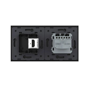 Livolo | Zwart | SR+SR | Wandcontactdoos | HDMI aansluiting | Blindplaat Livolo Nederland B.V.