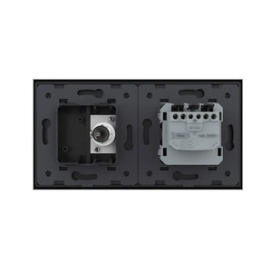 Livolo | Zwart | SR+SR | Wandcontactdoos | TV aansluiting | Blindplaat Livolo Nederland B.V.