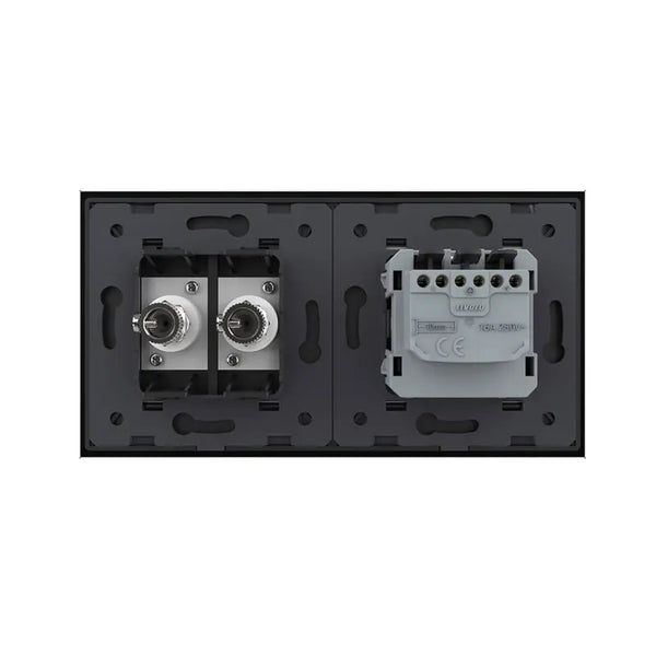 Livolo | Zwart | SR+SR | Wandcontactdoos | TV aansluiting | TV aansluiting Livolo Nederland B.V.