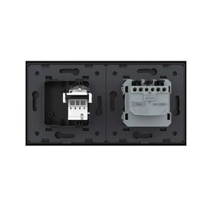 Livolo | Zwart | SR+SR | Wandcontactdoos | Telefoon | Blindplaat Livolo Nederland B.V.