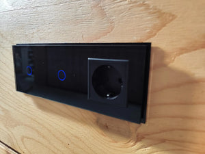 Livolo | 1+1+1 | Zwart glanzend | Adapterraam | Extra afdekking Livolo Nederland B.V.