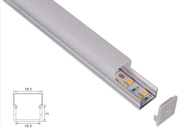 Profile | Construction | 1 Meter | Law | Aluminum | 19x19 | Square hood | COB LED strip