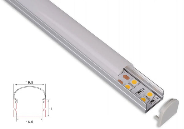 Profile | Construction | 1 Meter | Law | Aluminum | 16.5x11 | COB LED strip
