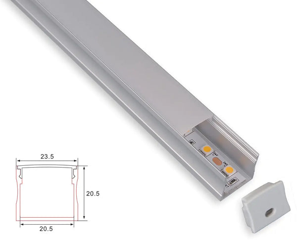 Profil | Konstruktion | 1 meter | Lag | Aluminium | 20,5 x 20,5 | COB LED-remsa