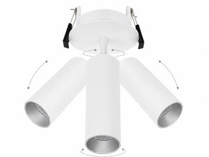 Spot embutido ajustável | Branco com anel interno dourado | Rotativo | Design de luxo | Ø75-83mm Livolo Holanda
