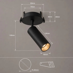 Richtbare Inbouwspot | Zwart | Draaibaar | Luxe Design | Ø75-83mm Livolo Nederland B.V.