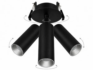 Richtbare Inbouwspot | Zwart met zilveren binnenring | Draaibaar | Luxe Design | Ø75-83mm Livolo Nederland B.V.