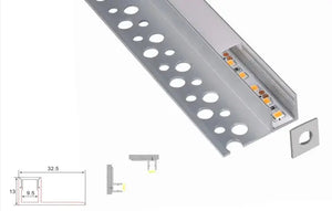 Stucprofiel | Inbouw | 4 Meter | Zijkant | Aluminium | 32.5 x 13 | COB ledstrip Livolo Nederland B.V.