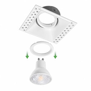 Trimless inbouwspot | Wit | Verdiept | Kantelbaar | GU10 fitting | Vierkant | ø 83mm Livolo Nederland B.V.